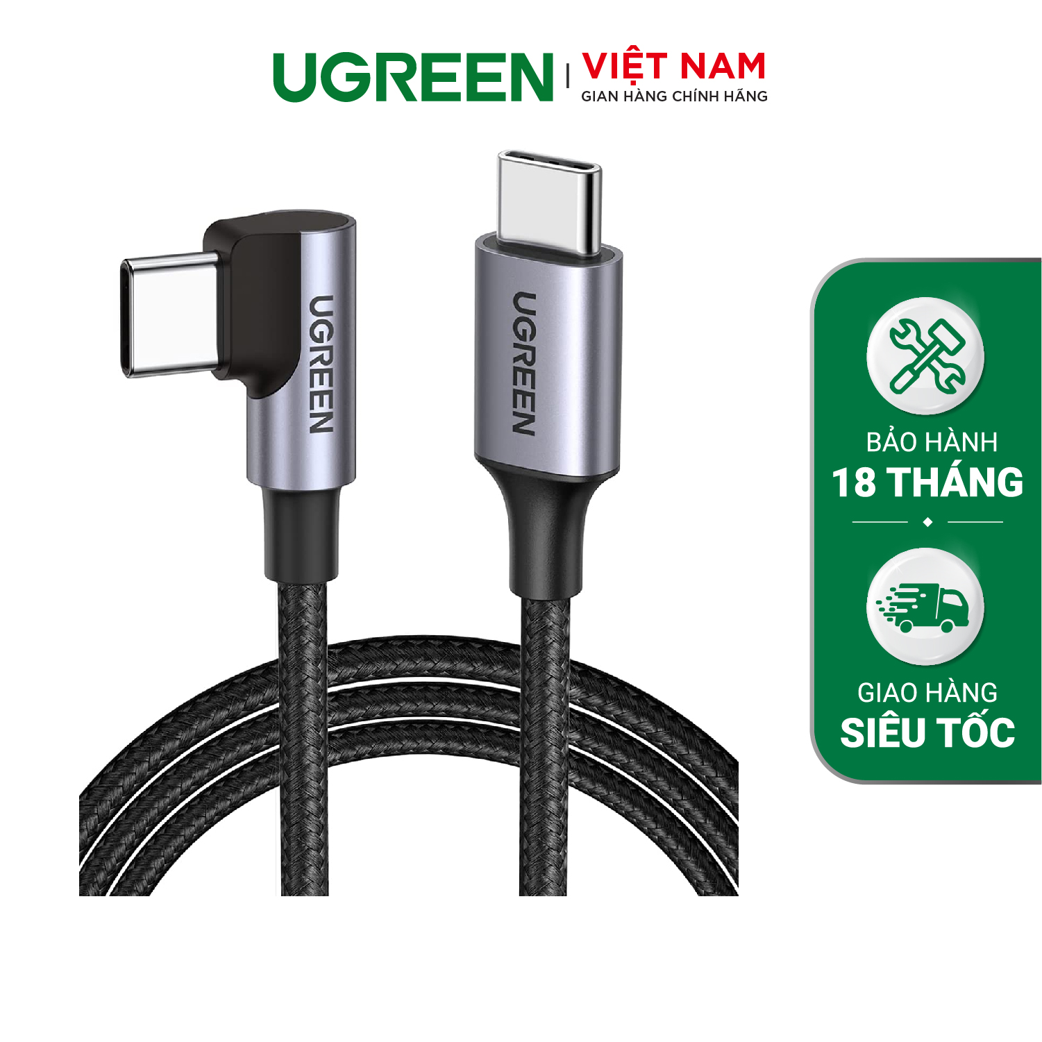 VOUCHER 9% TỐI ĐA 100KCáp dữ liệu, sạc nhanh 100W UGREEN 20583 Type C sang