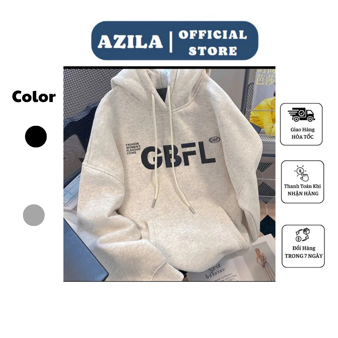 Azila Women Men s hoodie high quality cotton felt large form gbfl letter