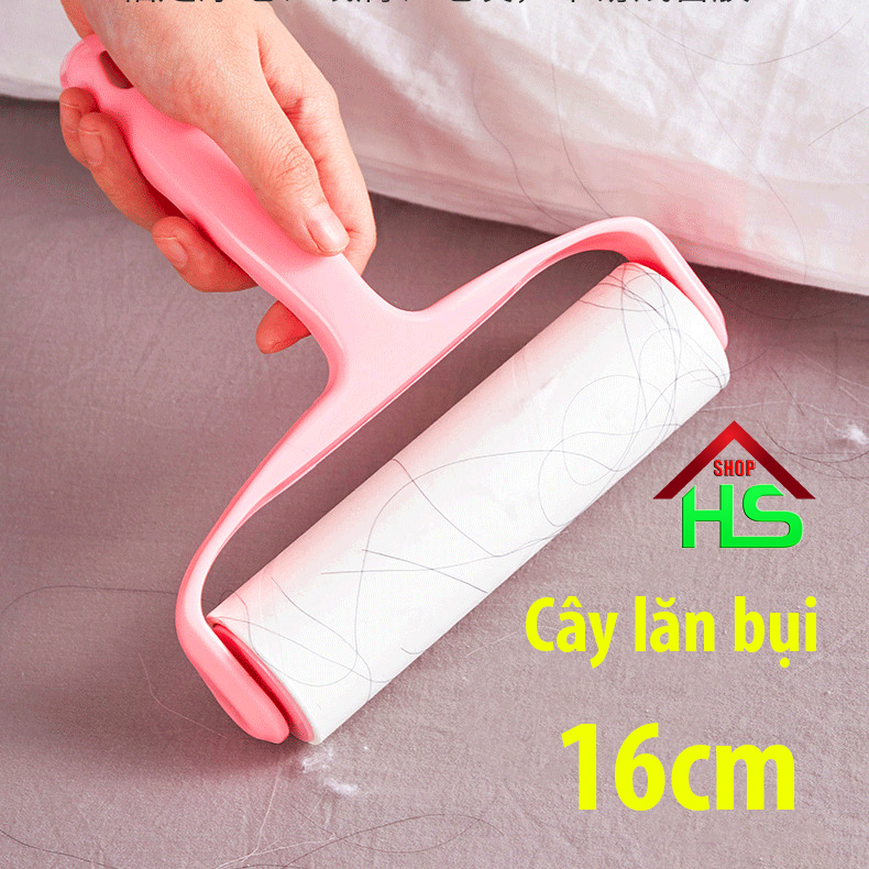 Cây lăn bụi quần áo, lăn lông chó mèo, dùng cho chăn ga, đệm, thảm, sa lông, số pha - có bán kèm lõi lăn bụi thay thế