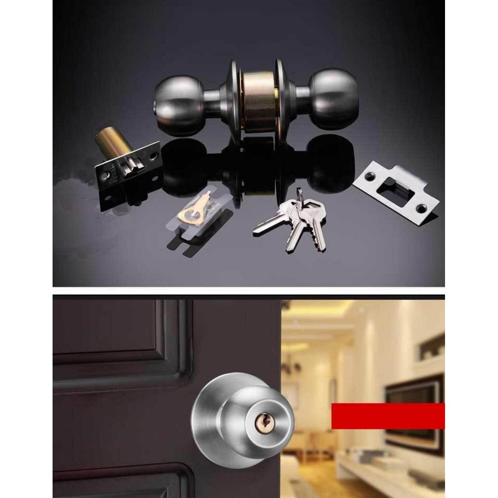 [HCM]Full Trọn Bộ Ổ Khóa Tay Nắm Tròn Zani Inox 100%