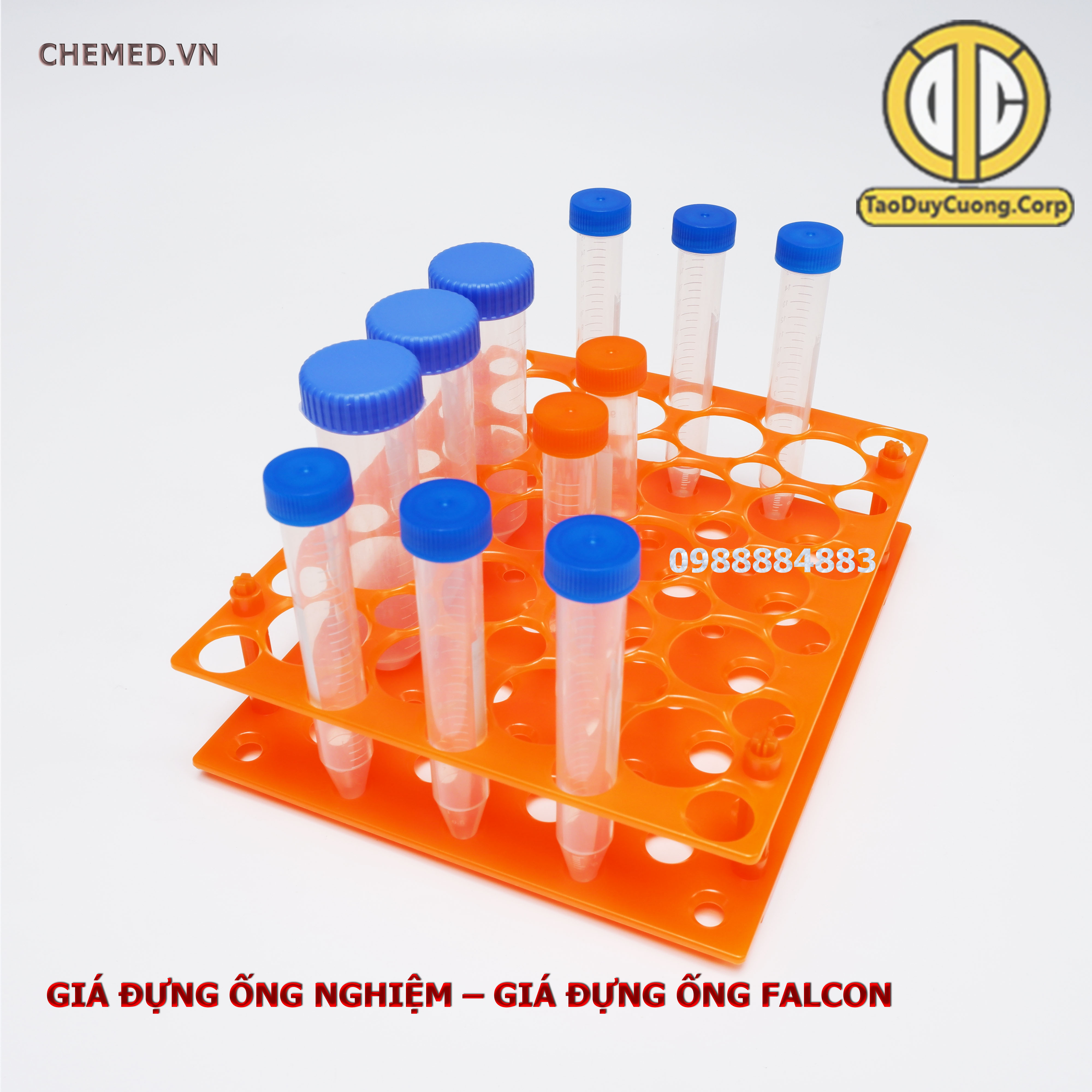 Giá đựng ống nghiệm đa năng, giá đựng ống ly tâm, giá đựng ống falcon các kích cỡ 10ml,15ml, 50ml