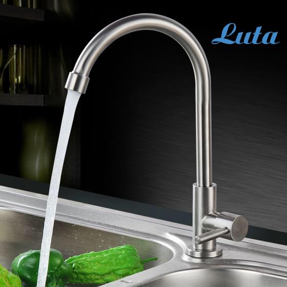 Vòi rửa chén Inox 304 không gỉ sét, chống bám bẩn Luta LT-502I áp lực nước mạnh, dễ lau chùi, giá mềm