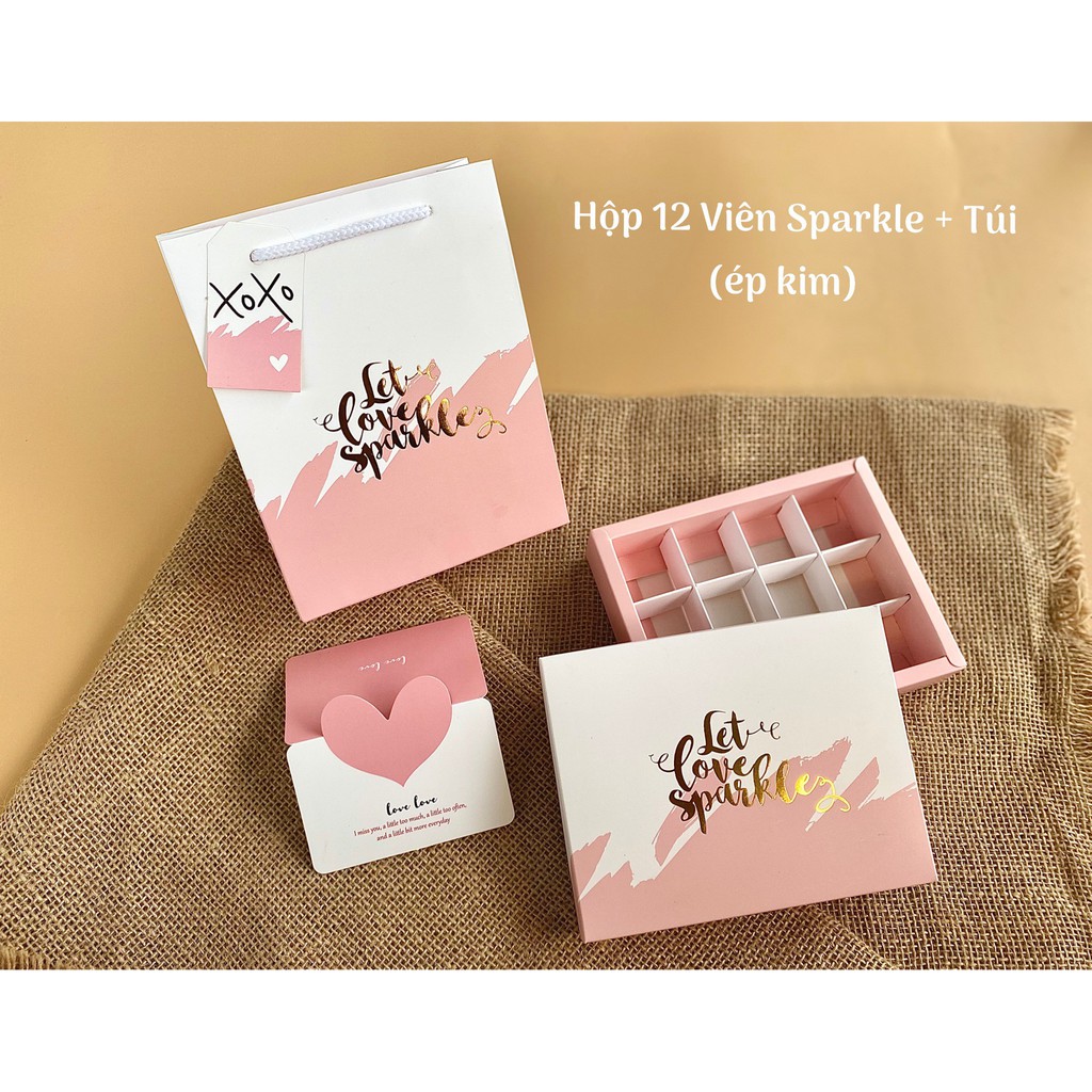 Hộp đựng socola 12 viên các mẫu - mẫu tim nhí
