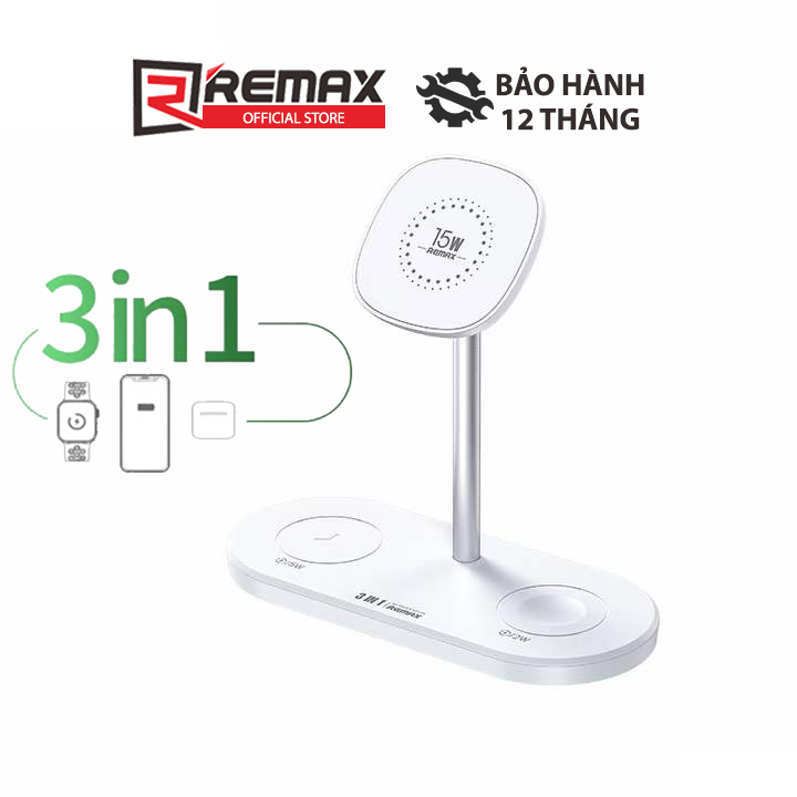 Đế sạc không dây đa năng 3 in 1 Remax RP-W69 sạc nhanh công suất Max 22.5W