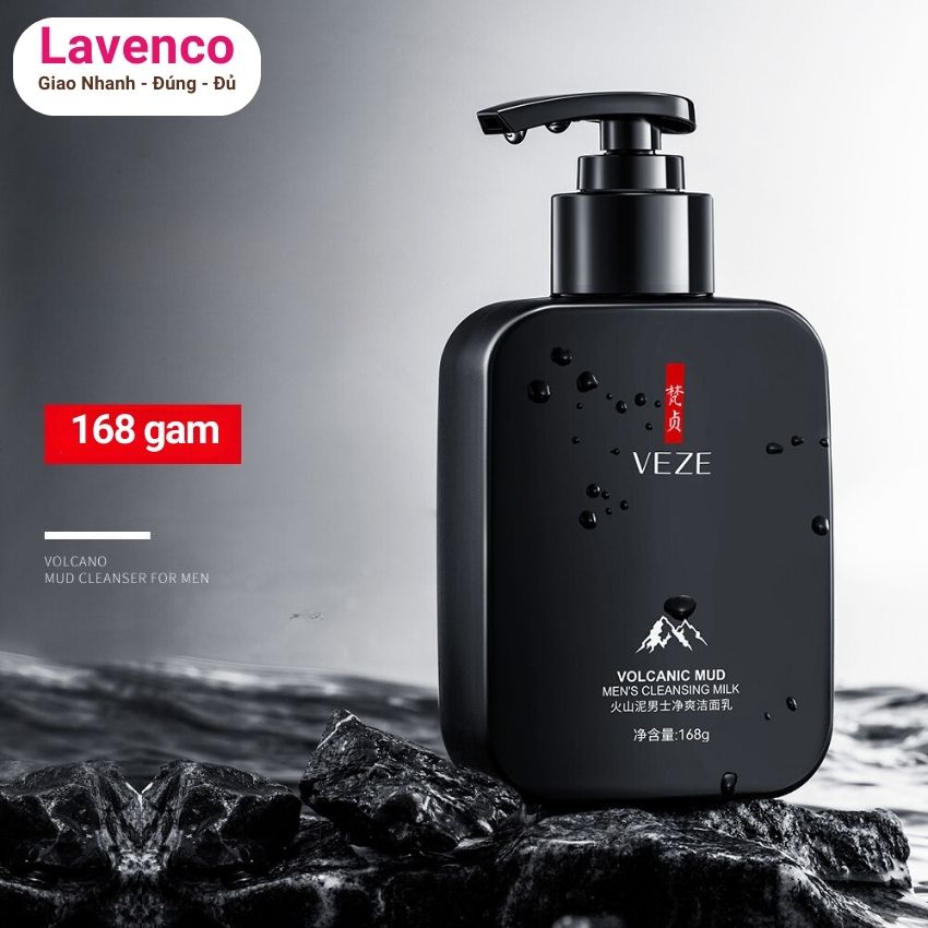 Sữa rửa mặt nam da dầu mụn 168g Veze sữa rửa mặt cho nam bùn núi lửa Bi227