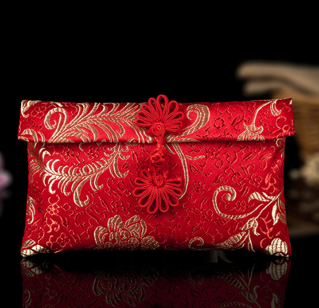 Bao Lì Xì Kiểu Ngang Họa Tiết 2 Nơ cài Sang Trọng