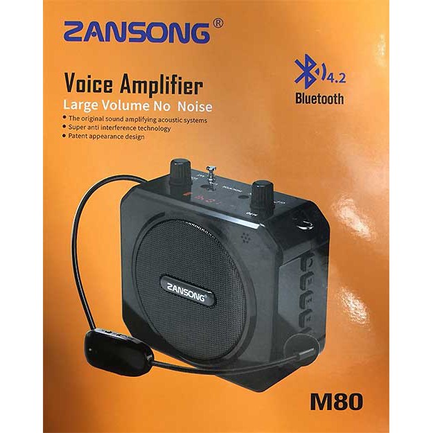 [HCM]Máy Trợ Giảng Không Dây Kèm Micro Zansong M80 Có Bluetooth
