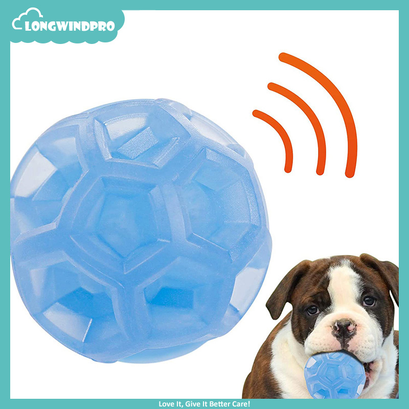 Dog Squeaker Ball Pet Chew Toys Natural Rubber Floatable Clean Teeth