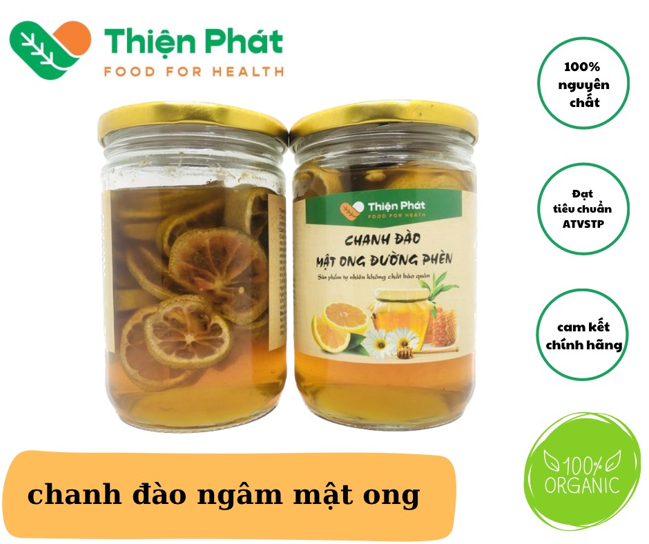 [HCM]Chanh Đào Mật Ong Đường Phèn Handmade|Hũ 500ml
