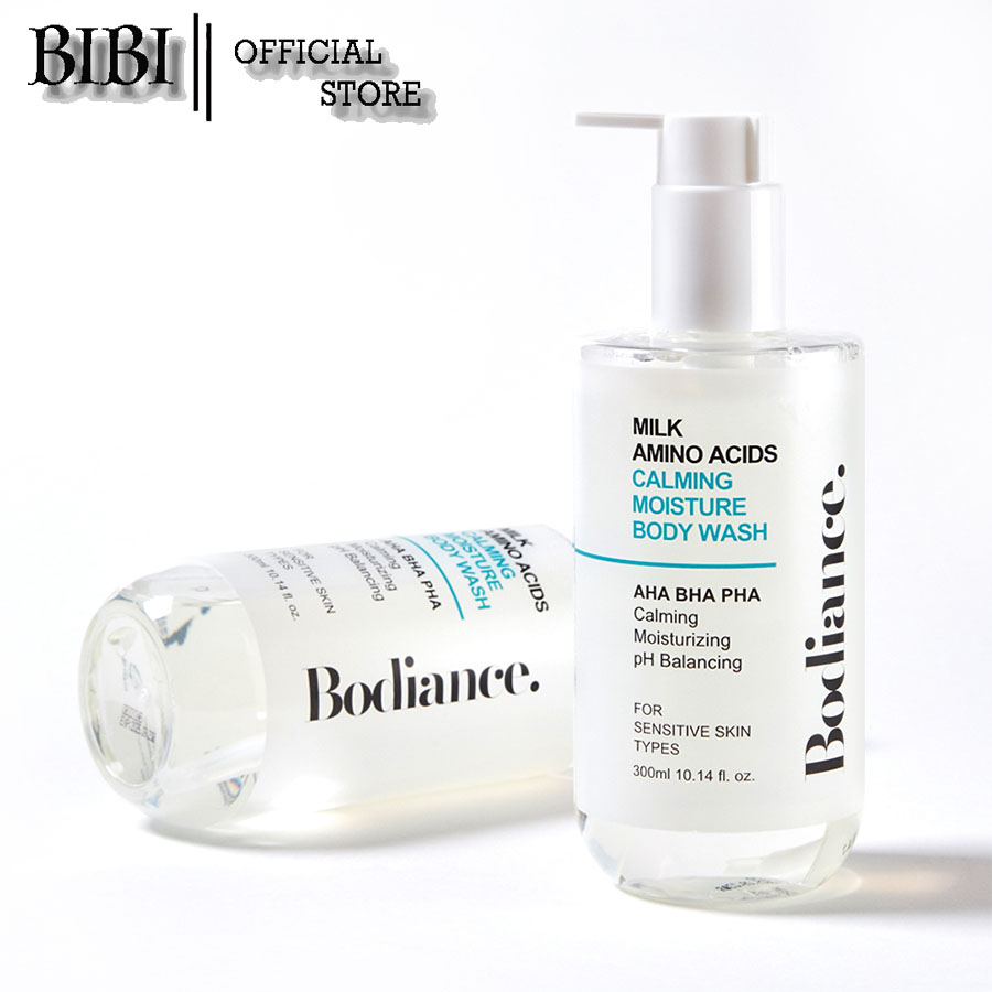 Sữa tắm trắng da dưỡng ẩm tẩy da chết Calming Body Wash Bodiance 300ml