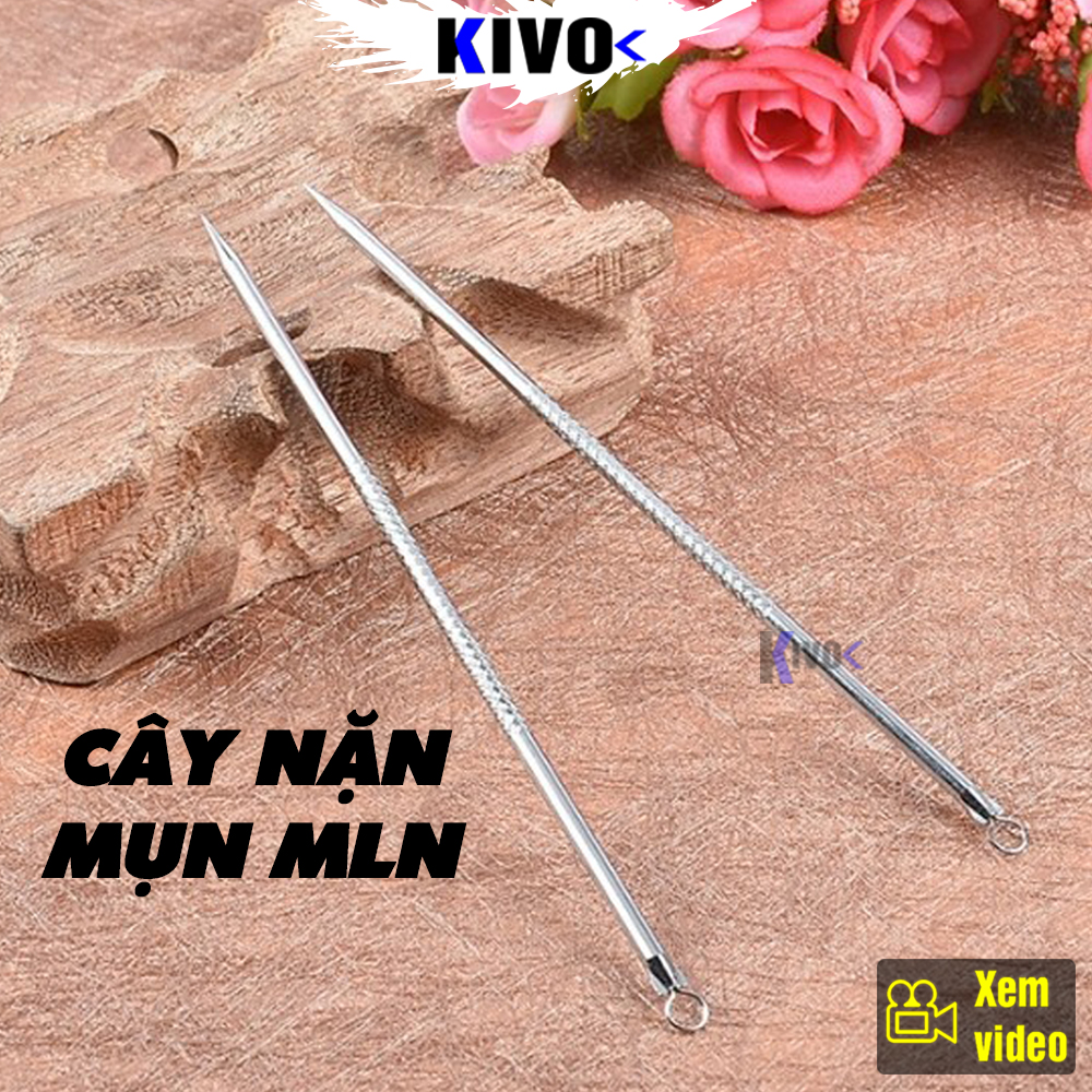 Cây Nặn Mụn Đầu Đen Cao Cấp Bằng Thép Không Gỉ - Dụng Cụ Nặn Lấy Mụn Dễ Dàng - Que Nặn Lấy Mụn 2 Đầu Tiện Lợi - Kivo