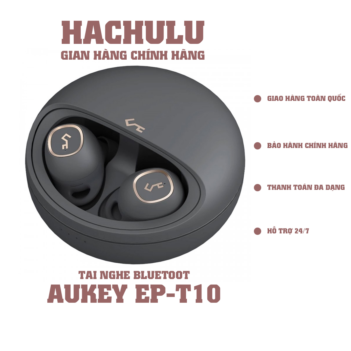 [Hàng Chính Hãng] Tai Nghe AUKEY EP-T10, Bluetooth 5.0, Chống Nước IPX5, Pin Lên Tới 24H