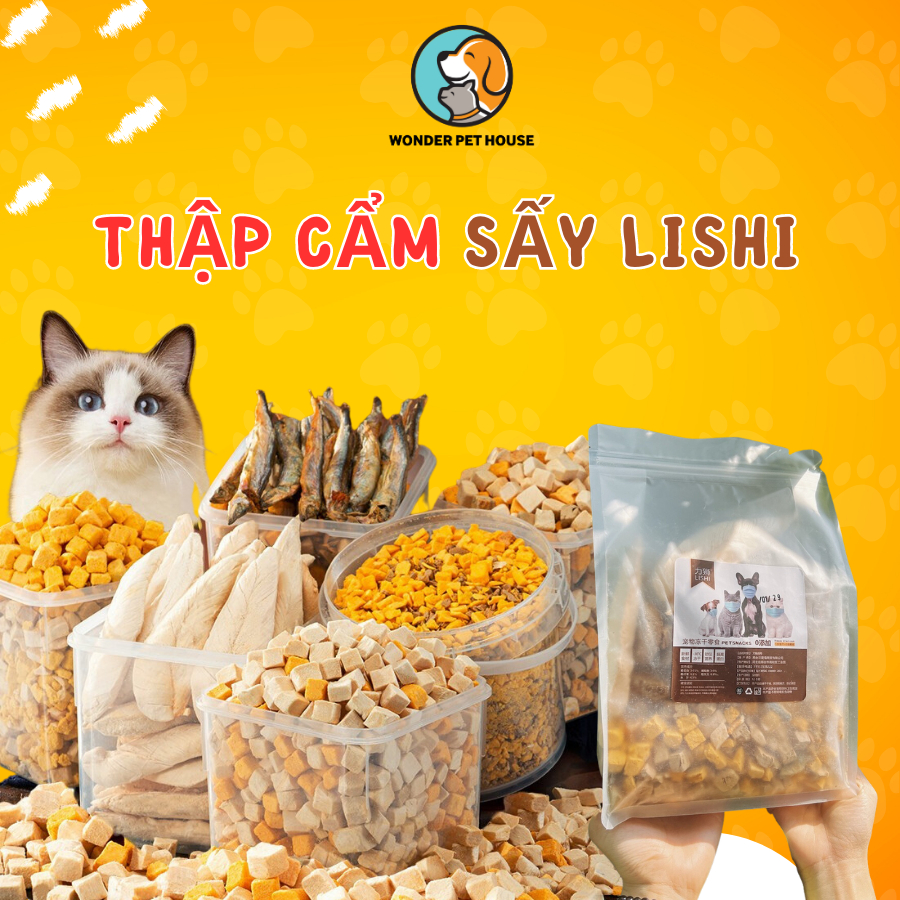 Snack thịt sấy thập cẩm cho chó mèo 500g
