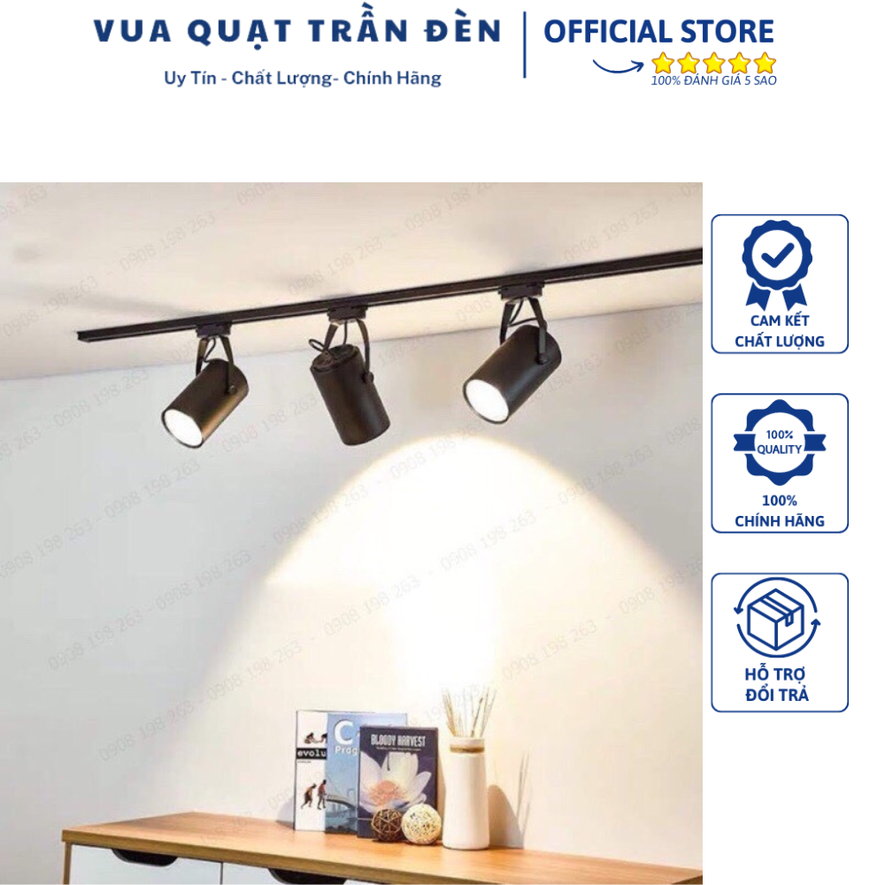 Combo 3 đèn rọi ray smd 12w + 1 thanh ray 1 mét, đèn trang trí nội thất cửa hàng, quán cà phê⭐️vua quạt trần đèn