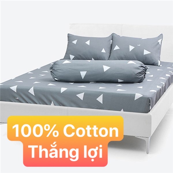 [HCM]Bộ Drap+áo gối 4 món  / 100% vải Cotton Thắng Lợi .