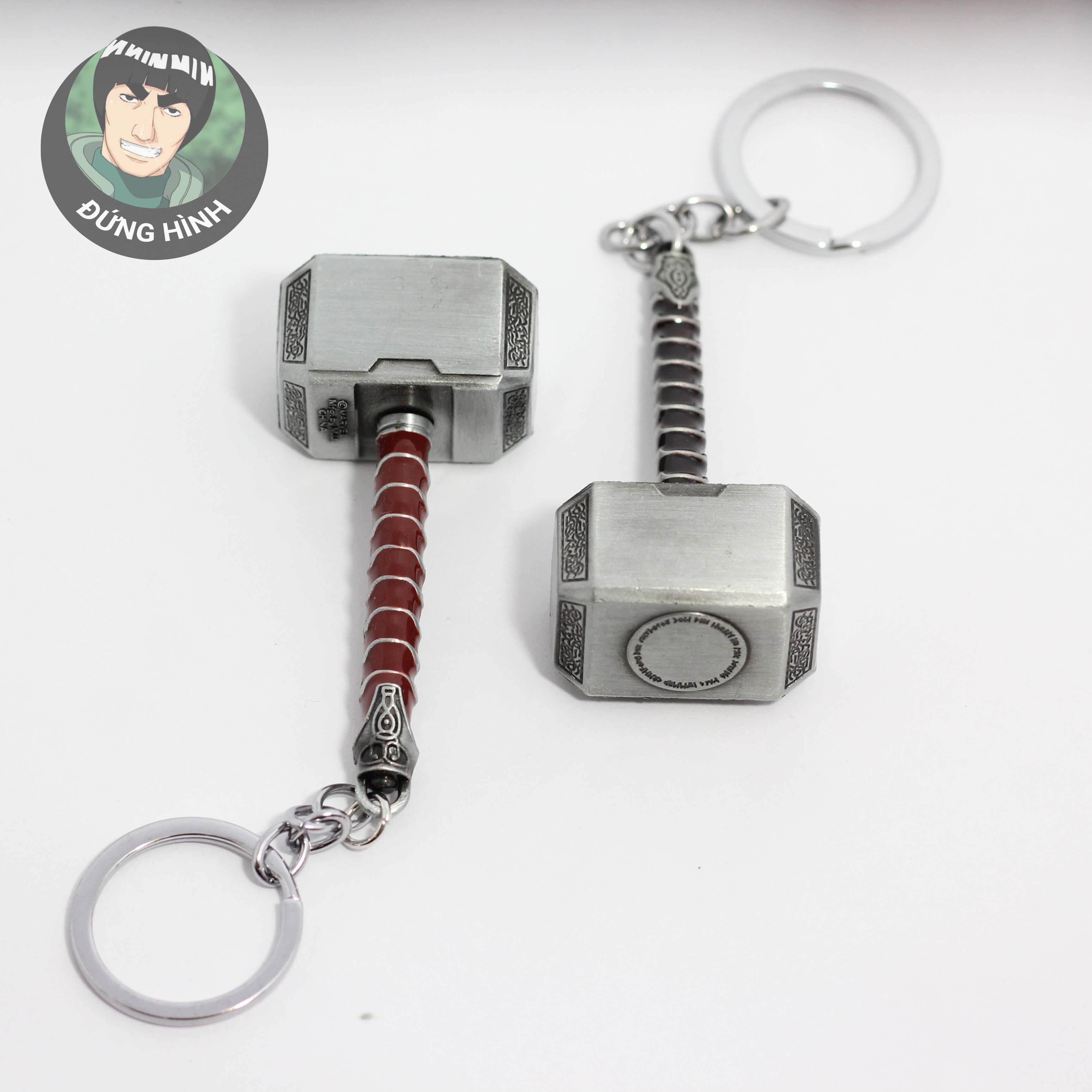 Móc Chìa Khóa Marvel - Búa Thor Mjolnir Black Silver