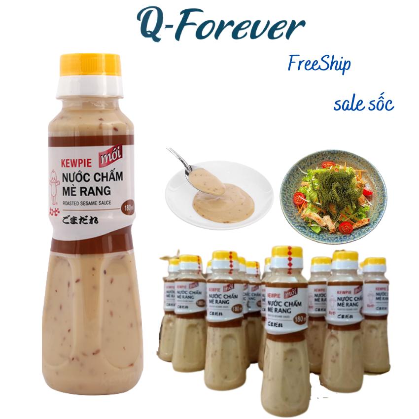 [FreeShip+Sale giá sốc ]Nước Chấm Sốt Mè Rang KEWPIE Chai 180ml . Q-FOREVER .Giúp Trẻ ăn Rau Nhiều Hơn -Cho Món Rau &Rong Nho Thêm phần ngon