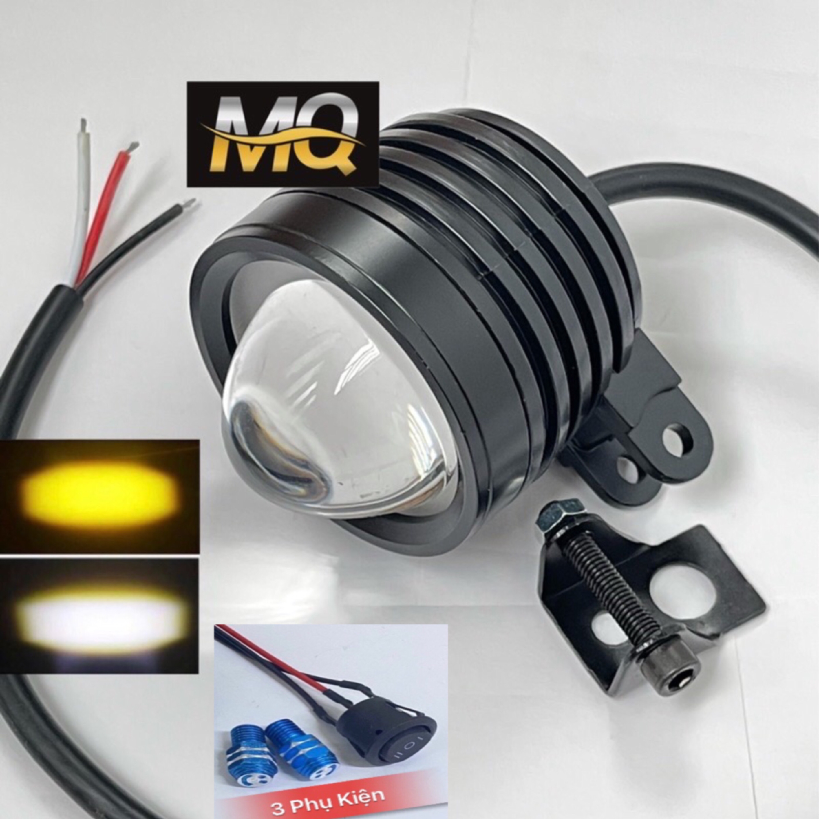 Đèn trợ sáng bi cầu 2 mầu t20 ánh sáng vàng trắng 20w bảo hành 06 tháng đổi mới