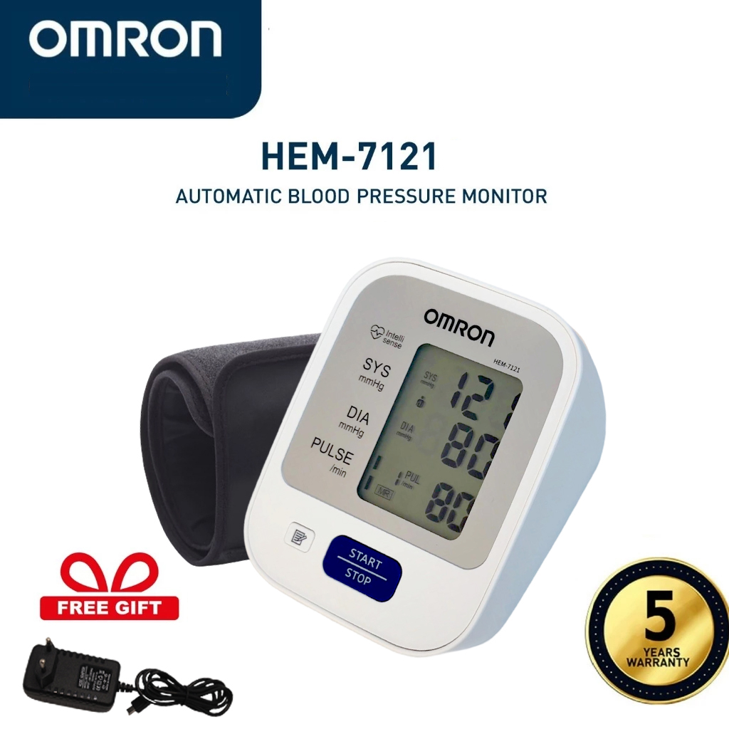 Bảo hành 5 năm💎Omron HEM-7121 Máy giám sát huyết áp có thể sạc lại BP với nhịp tim Giọng nói thông minh