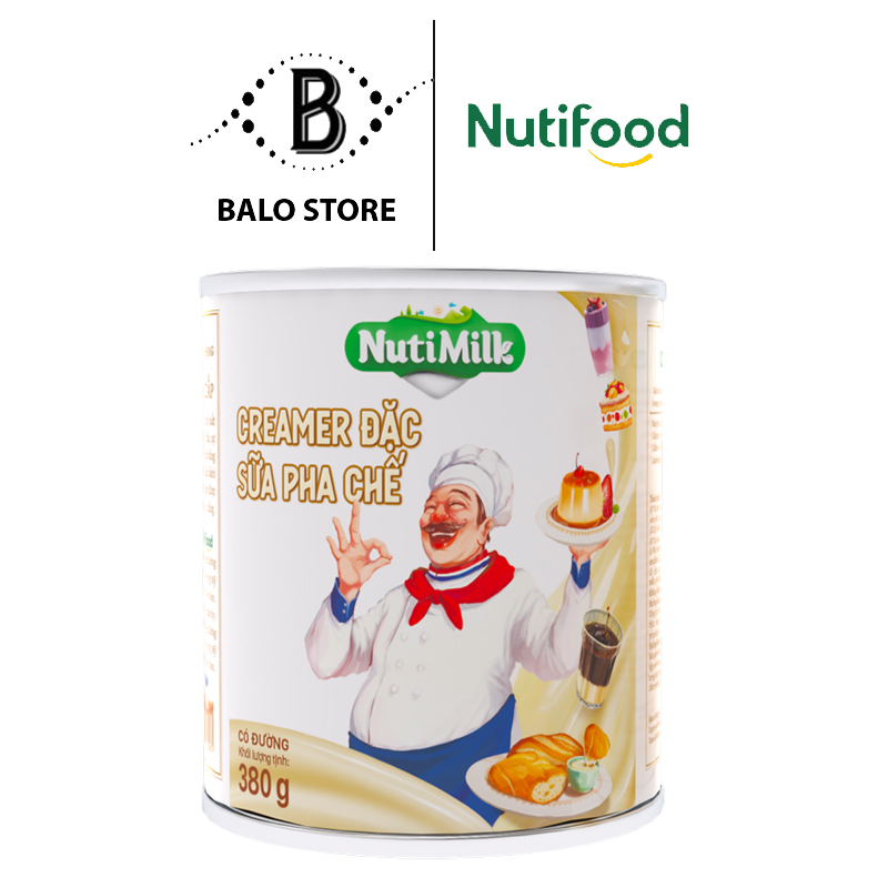 Creamer đặc Sữa pha chế có đường Nuti Lon 380g SDX02LA - Thương Hiệu NUTIFOOD - BALO STORE