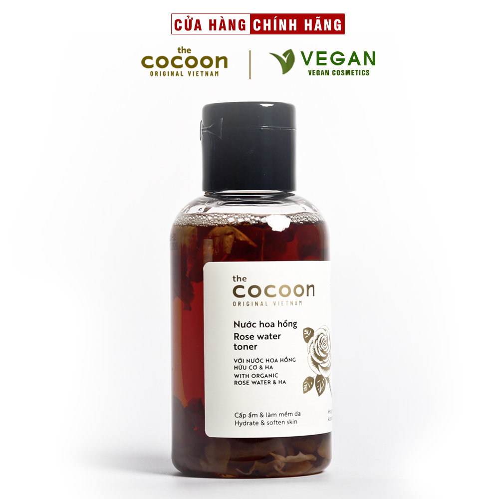 Nước hoa hồng cocoon 140ml cấp ẩm cho da - 100% vegan - mỹ phẩm thuần chay
