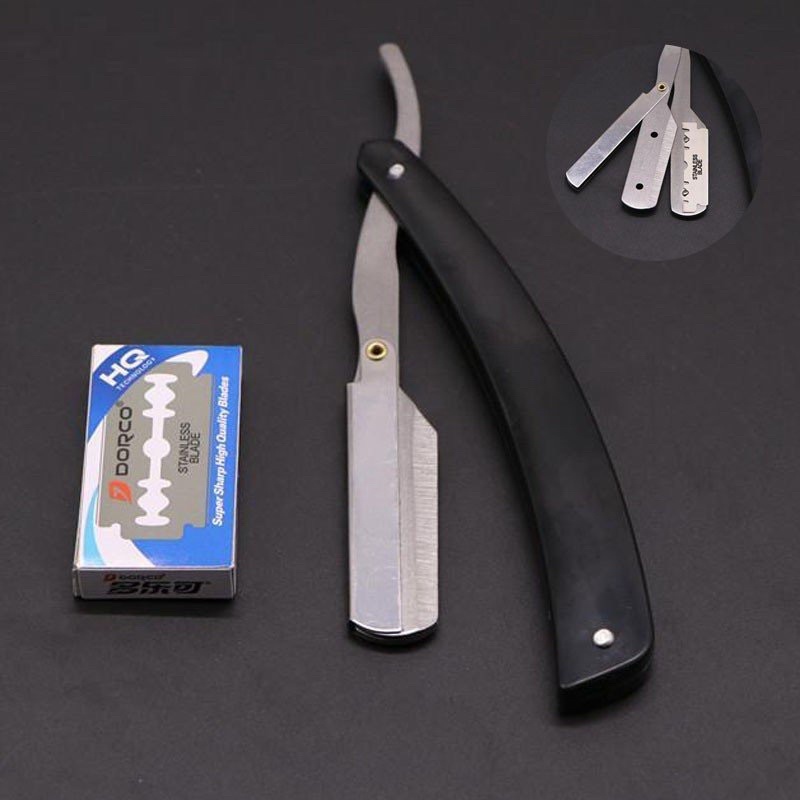 Dao Cạo Cán Nhựa Thân Inox Không Gỉ Cao Cấp Chuyên Nam Barber Razor Stainless steel shaving - KVD0740