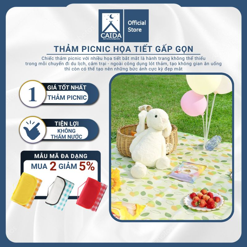Thảm picnic dã ngoại chống thấm nước gấp gọn tiện dụng- Thảm decor cao cấp chụp ảnh cực đẹp gấp gọn dễ dàng mang theo