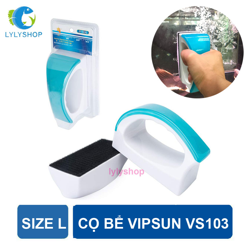 Lau kính nam châm Vipsun VS 103 - Chùi hít kiếng nam châm - Dụng cụ vệ sinh hồ cá bể cá