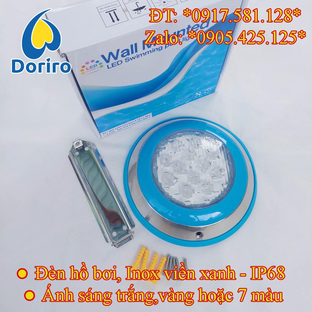 Đèn Led hồ bơi, hồ cá – Ánh sáng đổi màu 7 màu, vỏ inox 304, chống nước IP68; 12W, 18W, 24W, 36W; điện áp AC12V
