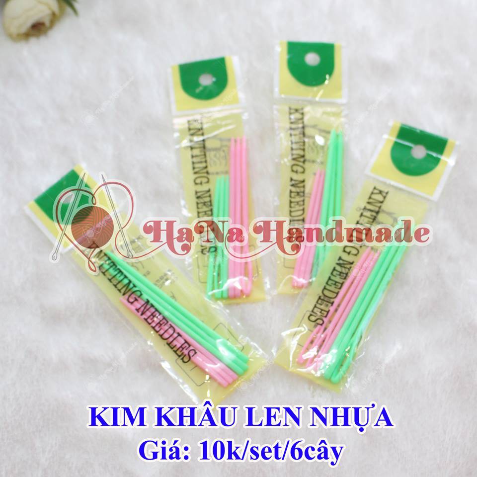 Vĩ kim khâu len nhựa 10k/set 6 cây