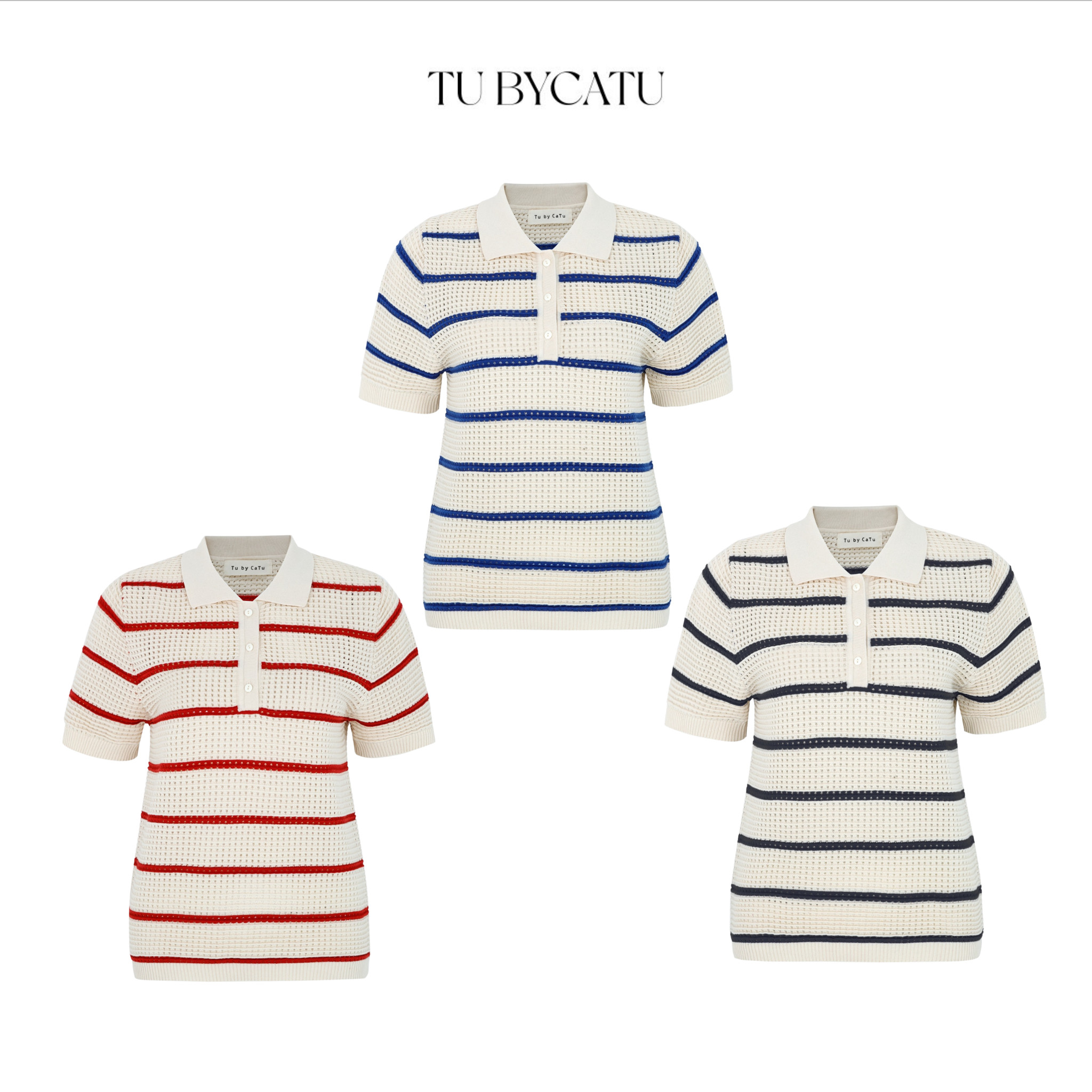 Tubycatu | áo polo dệt kim nhiều màu