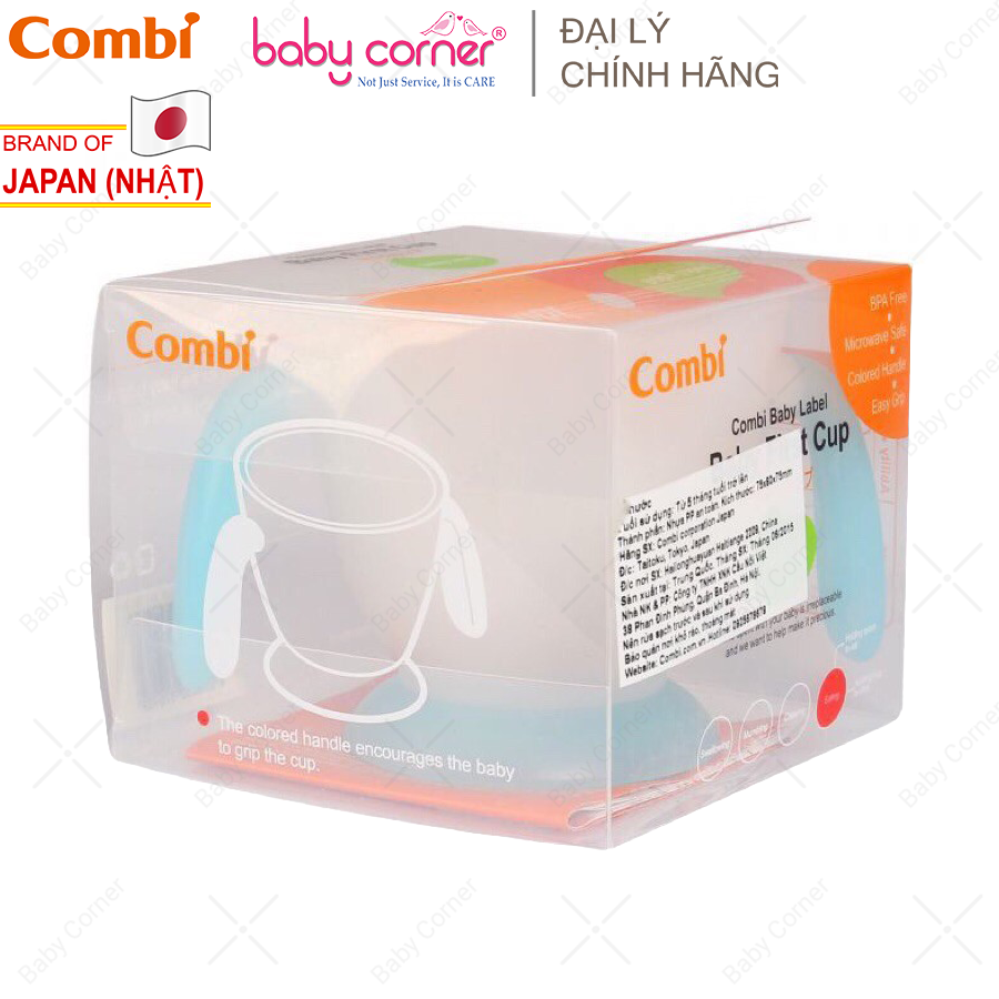 Cốc Uống Nước Màu Xanh Combi Baby Frist Cup Cho Bé Từ 12 Tháng Tuổi