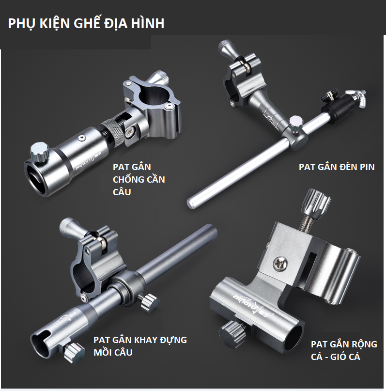 pass câu cá - pass chống cần- pass đèn pin - pass giỏ cá - pass gắn ghế địa hình