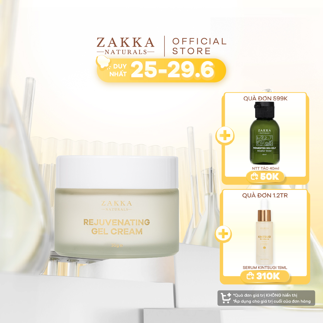 Gel Kem Dưỡng B5 Zakka Naturals Phục Hồi, Tái Tạo Da Lành Tính Rejuvenating Herbal Oil Free Gel Cream 35g