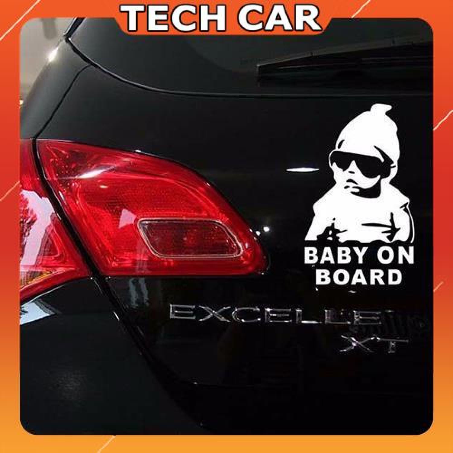 🍁𝐅𝐑𝐄𝐄𝐒𝐇𝐈𝐏🍁 Tem Decal BABY ON BOARD Trang Trí Ô Tô