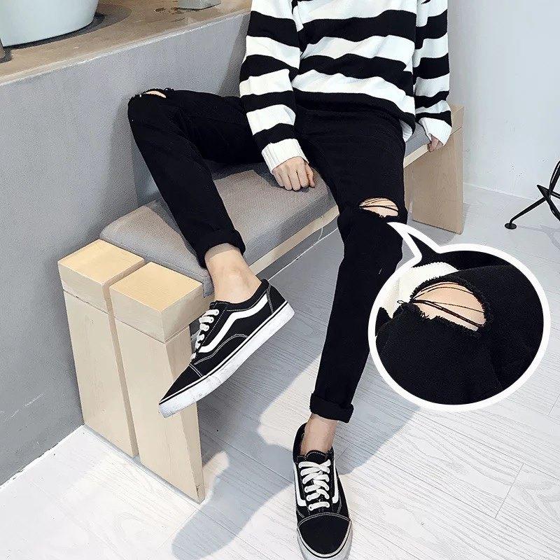 Quàn jean rách gối nam hàn quốc siêu đẹp
