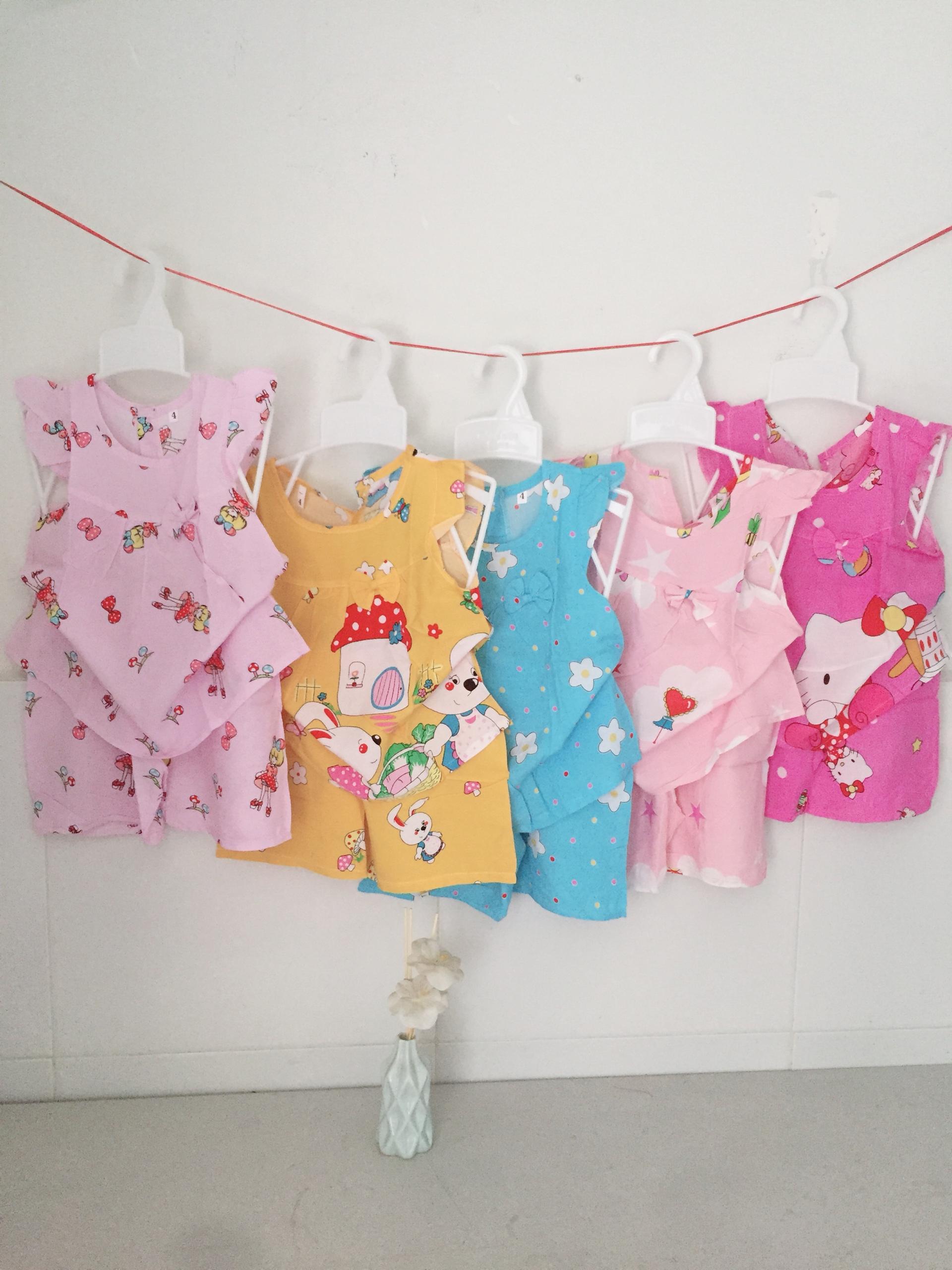 Đồ bộ tone lạnh cho bé gái 8-14kg, đồ mùa hè giành cho bé gái, cực kỳ dễ thương