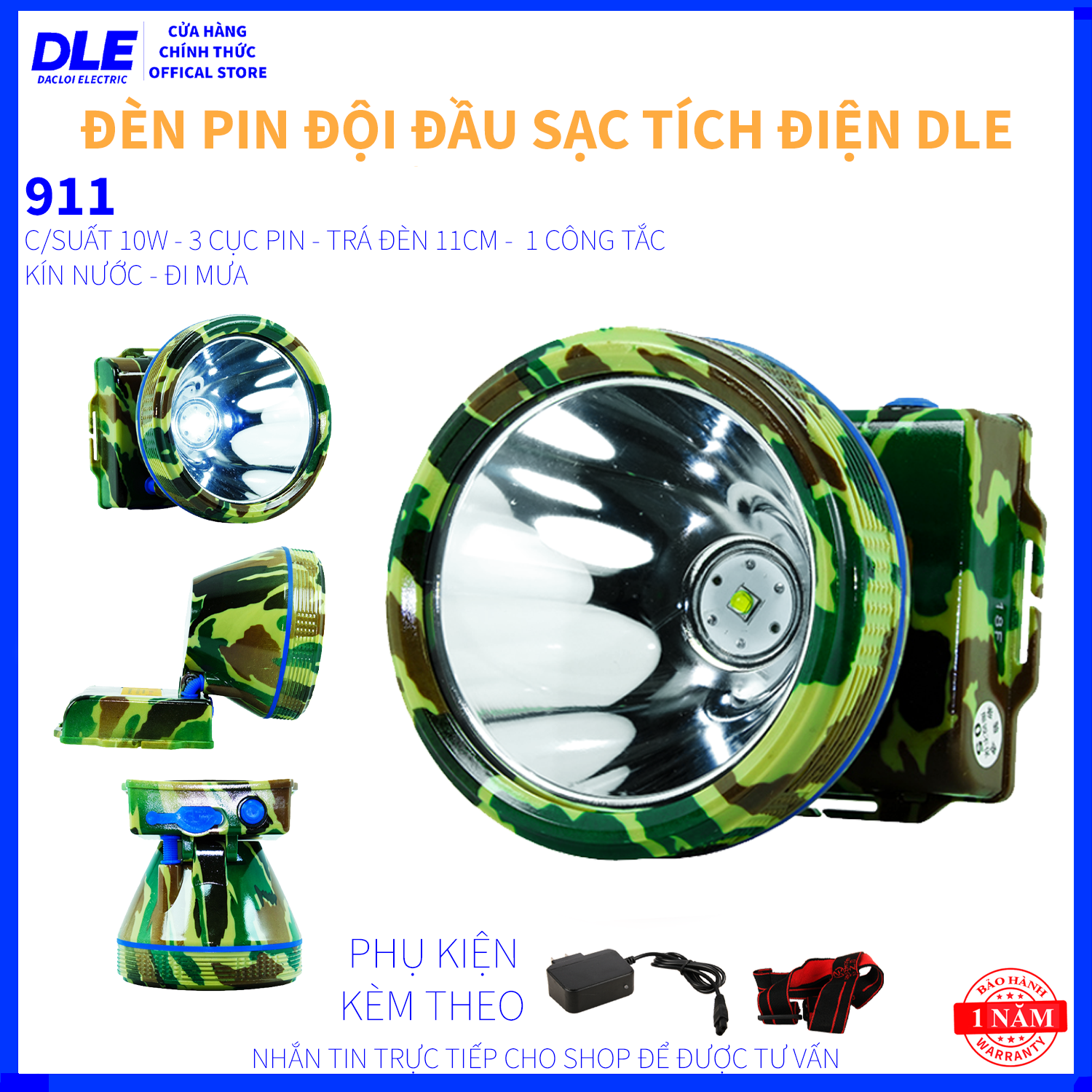 [HÀNG THÁI] ĐÈN PIN ĐỘI ĐẦU 911 - 3 CỤC PIN - 12800mAh - CHỐNG NƯỚC - ĐÈN ĐỘI ĐẦU - ĐÈN ĐEO ĐẦU - ĐÈN SOI ẾCH