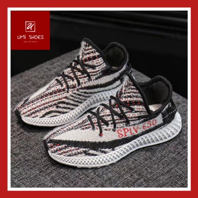 Giày thể thao nữ yz350 ngựa vằn cá tính đi tập gym đi chơi thoải mái êm mềm đế cao 3cm 2 màu đen trắng be kem đi mưa mới