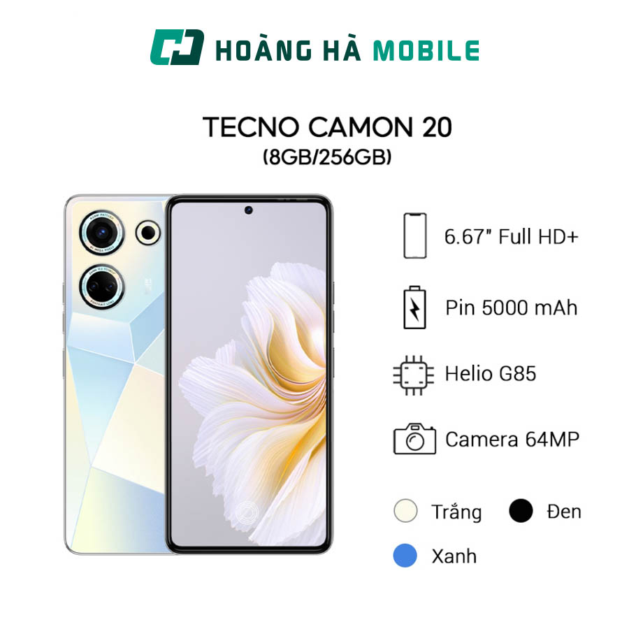 Điện thoại di động tecno camon 20 8gb/256gb - chính hãng