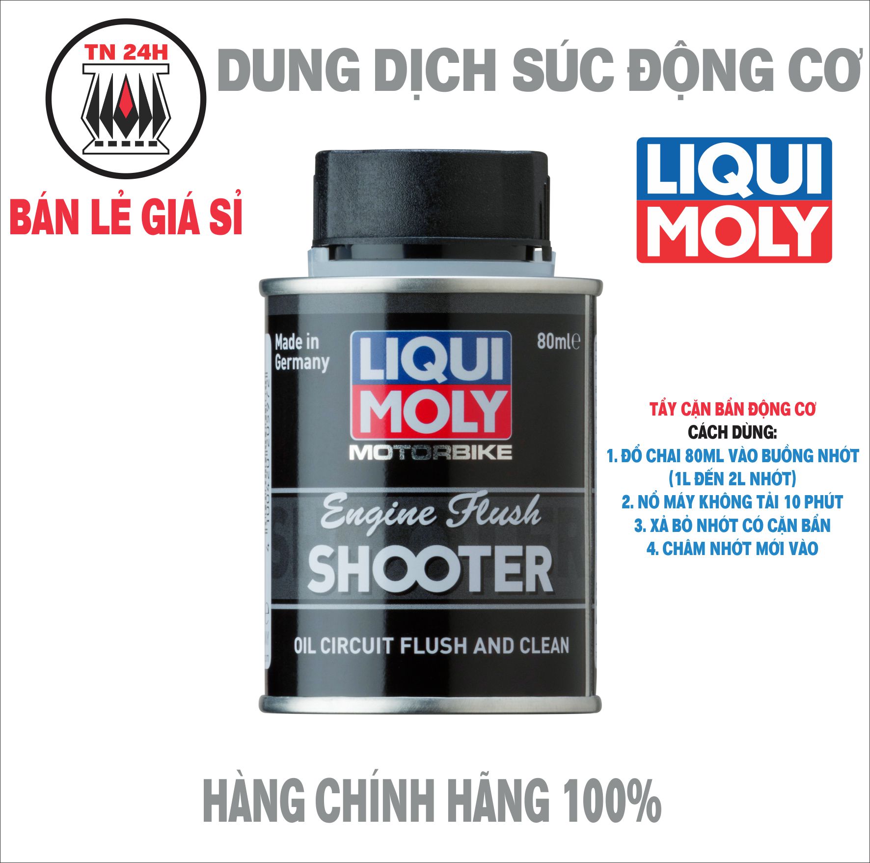 Súc động cơ liqui motorbike engine flush shooter 80ml