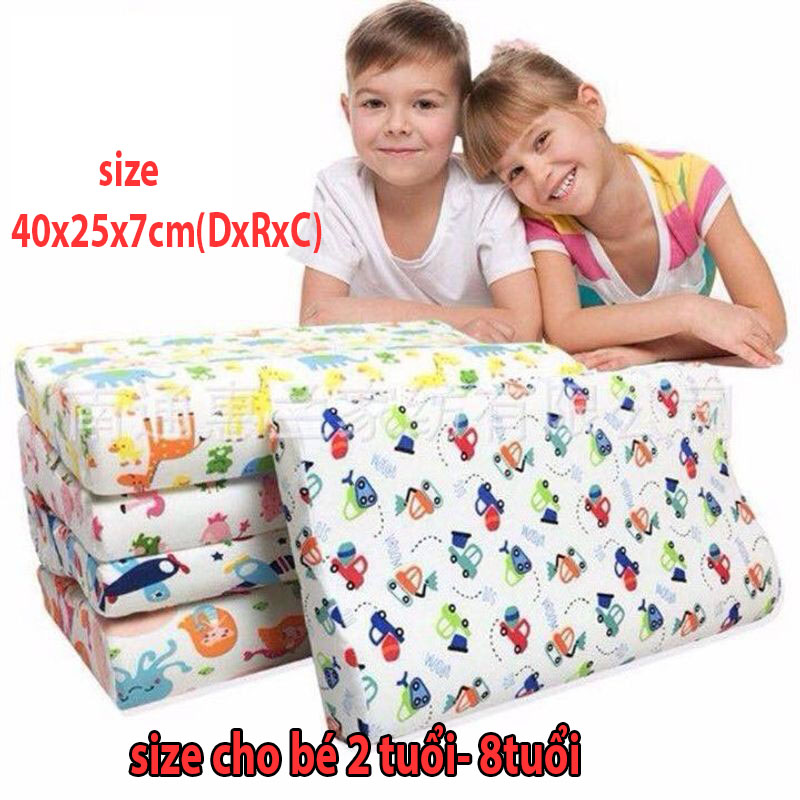 Gối cao su non cho trẻ em,gối mẫu giáo hình lượn sóng