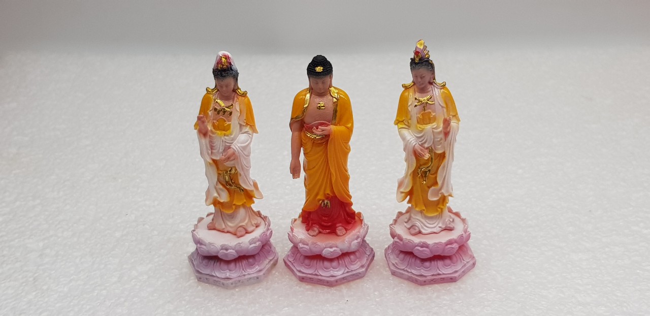 Combo 3 tượng phật trang trí mô hình tiểu cảnh cao 6,5 cm