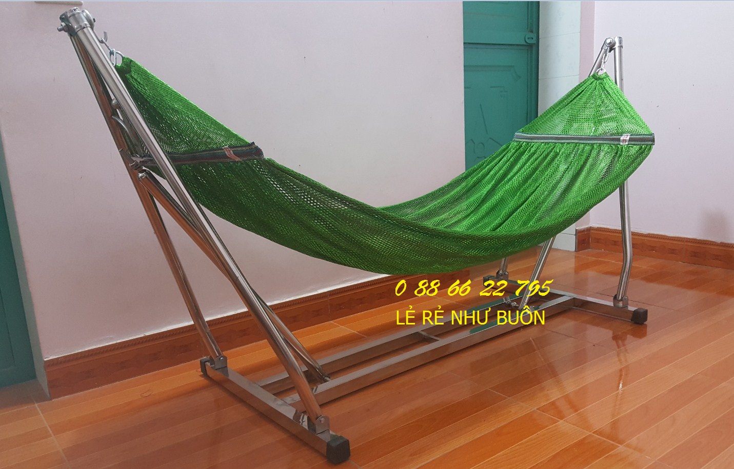 Khung võng xếp inox thang vuông cao cấp- khung và lưới giá buôn+ Tặng màn võng khi mua trọn bộ