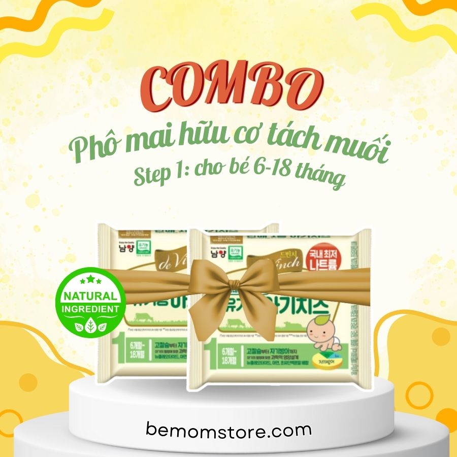 <Kèm đá khô, date mới nhất> COMBO 2 GÓI phô mai Tách muối Hữu cơ Namyang Devinch_step 1