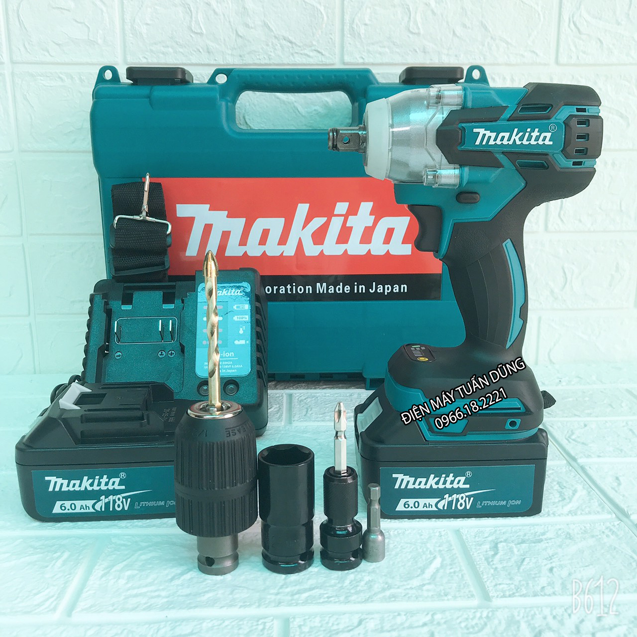 Máy vặn ốc Makita 118v-6Ah Lực siết 500N.m Kèm Bộ Phụ Kiện