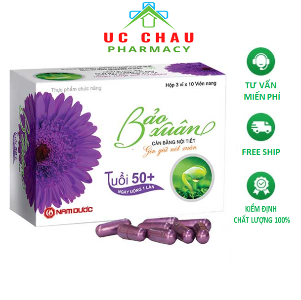 Bảo xuân tím 50+ giúp cân bằng nội tiết tố nữ hộp 30 viên