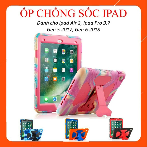 Ốp ipad chống sốc dành cho ipad Air 2/ Gen 5 / Gen 6/ Pro 9.7 inch chống bám vân tay chống sốc cực tốt
