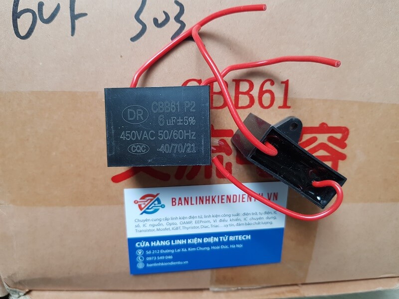 Combo 3 chiếc tụ quạt 6uf 450v cbb61
