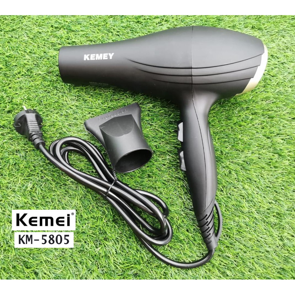 Máy Sấy Tóc Nhiều Chế Độ Sấy Kemey Km 5805 , Tốc độ sấy 2 tốc độ, có sấy mát , Thiết kế tay cầm cố định, nhỏ gọn, màu sắc hiện đại, sang trọng